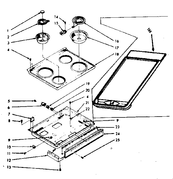Main top section & opt. set-on griddle