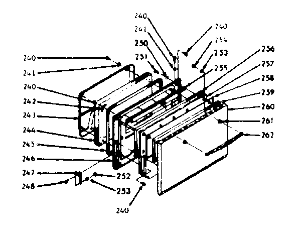 Oven door section