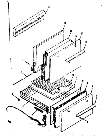 Backguard and door section