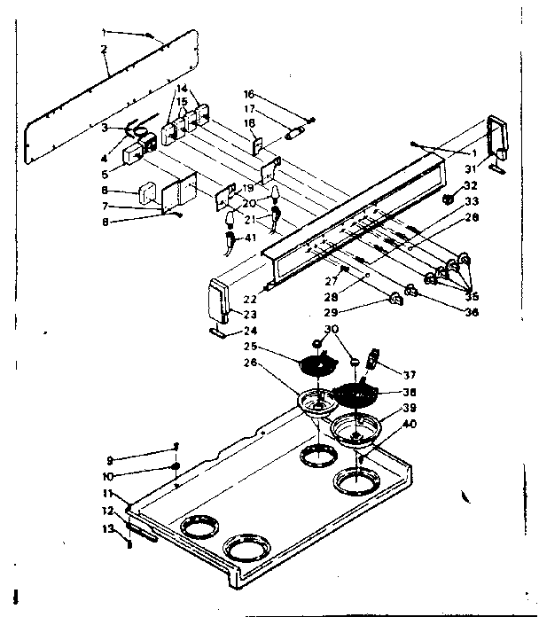Backguard and cooktop assembly