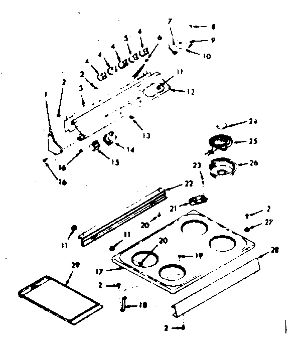 Backguard & main top section