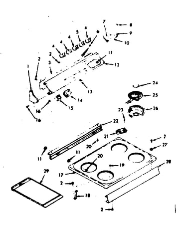 Backguard & main top section