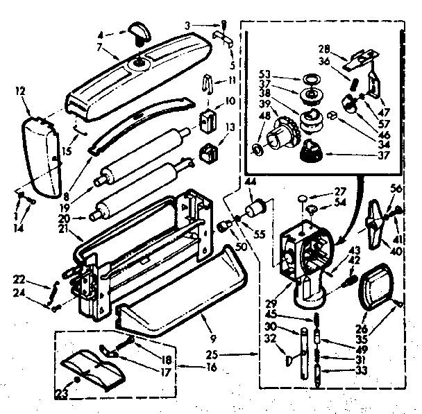 WRINGER AND WRINGER GEAR CASE ASSEMBLY