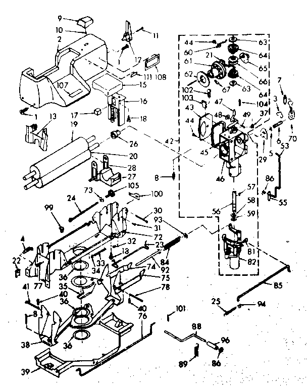 WRINGER AND WRINGER GEAR CASE ASSEMBLY