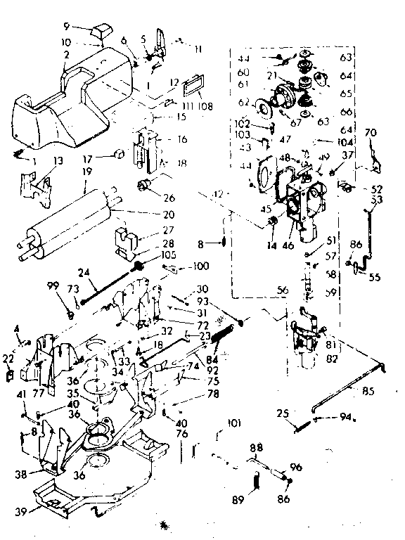 WRINGER AND WRINGER GEAR CASE ASSEMBLY