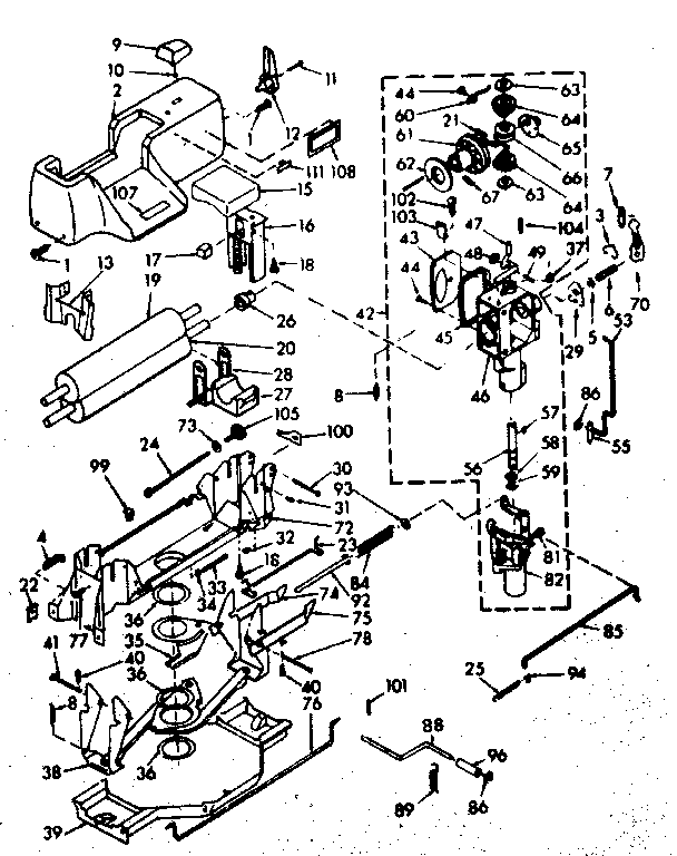 WRINGER AND WRINGER GEAR CASE ASSEMBLY