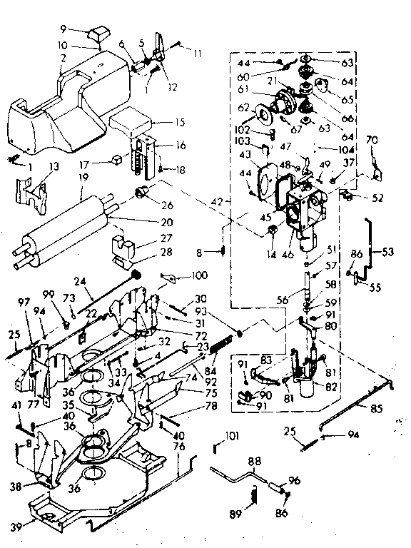 WRINGER AND WRINGER GEAR CASE ASSEMBLY