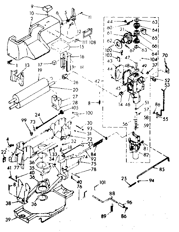 WRINGER AND WRINGER GEAR CASE ASSEMBLY