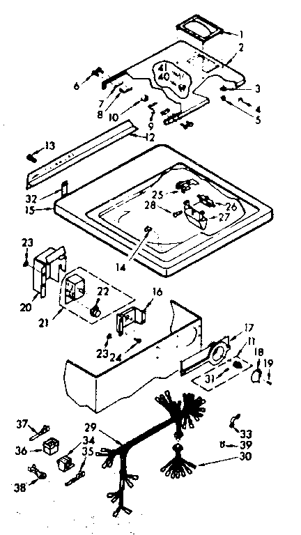 Top and control assembly