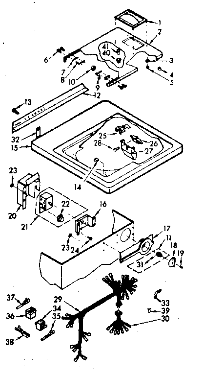 Top and control assembly
