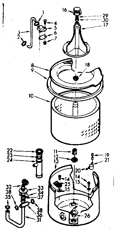 TUB AND BASKET ASSEMBLY