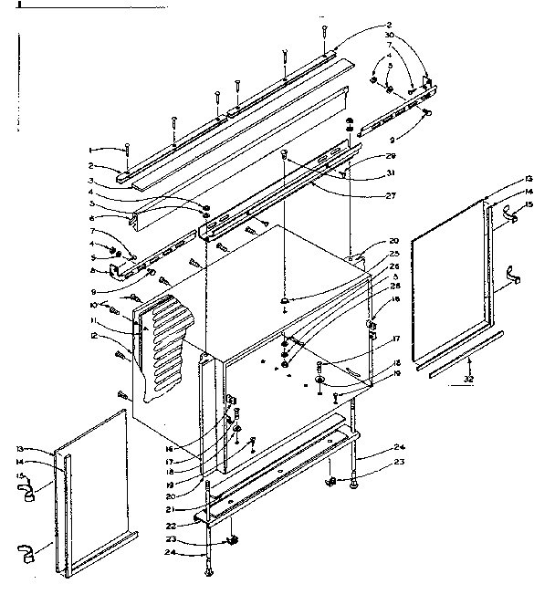 Cabinet and mounting parts