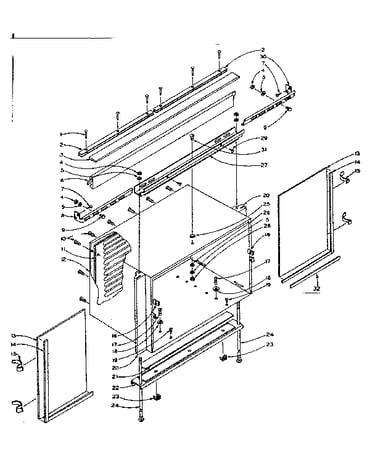 Cabinet and mounting parts