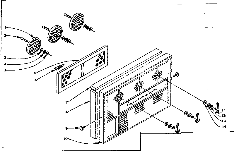Front panel and filter parts
