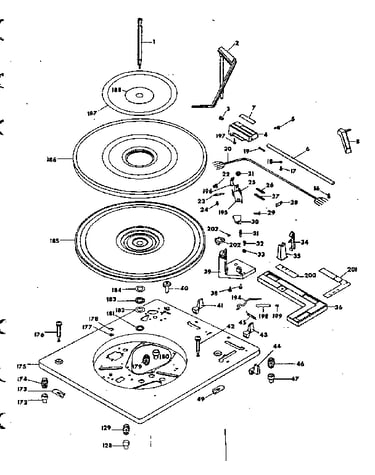 Parts above baseplate