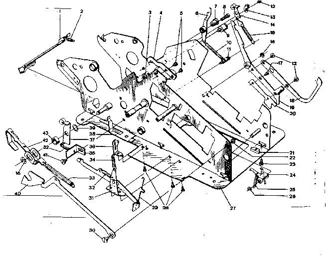 Base plate, side frames & various function levers