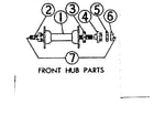 Sears 50547891 front hub parts diagram
