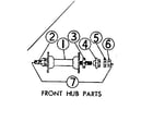 Sears 50565390 front hub parts diagram