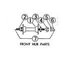 Sears 50565393 front hub parts diagram