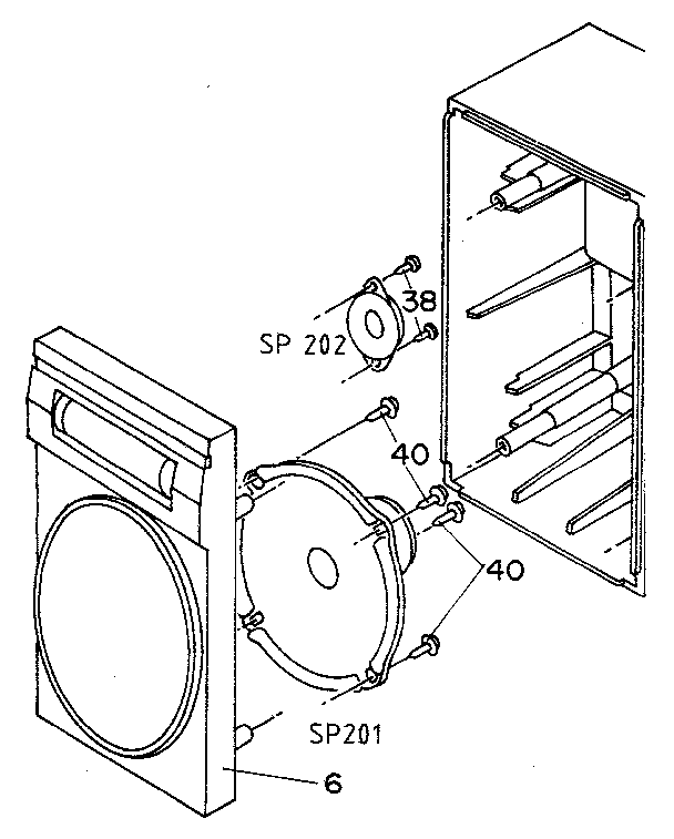 Left speaker front assembly