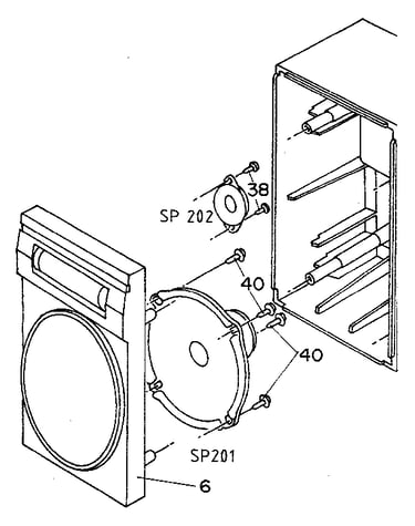 Left speaker front assembly