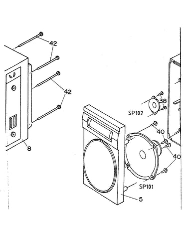 Right speaker front assembly