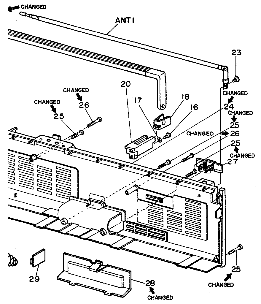 Handle and antenna assembly