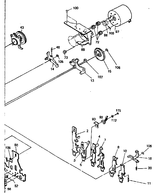 Motor pulley and lever assembly
