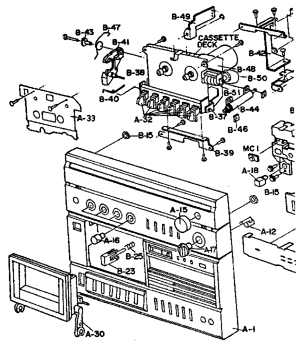 Cassette deck assembly