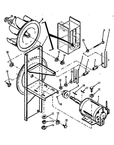 Fan, motor and bracket assy