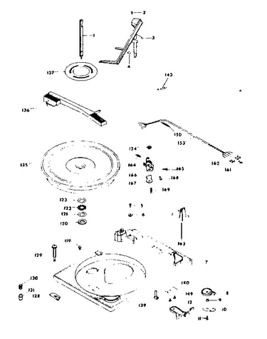 Parts above baseplate