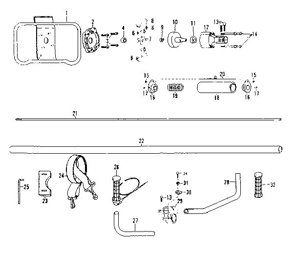 Main drive shaft and housing assembly