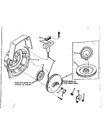 590425 rewind starter for direct drive saw engine