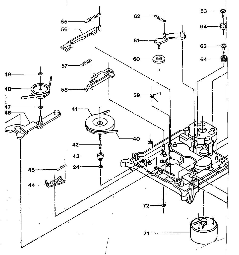 CASSETTE MECHANISM (BOTTOM SECTION)