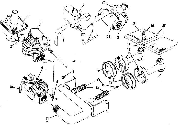 Sears gas fired boiler burners, manifold and valves