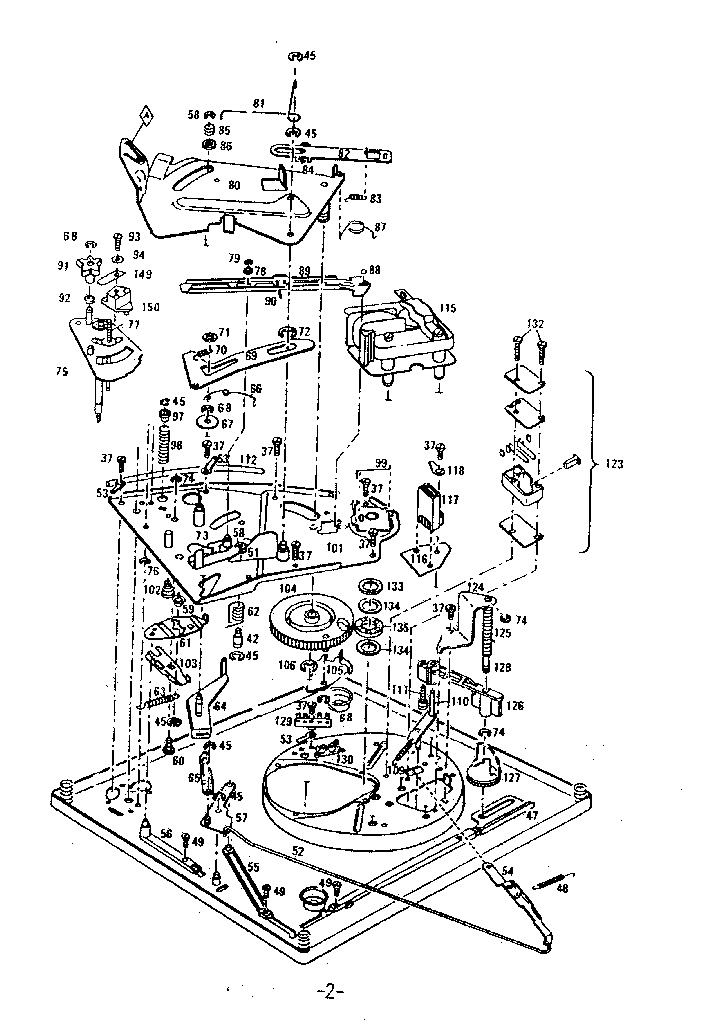 Parts below baseplate