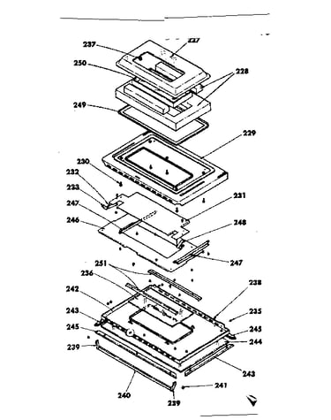 Oven door parts model no. 155.4567790