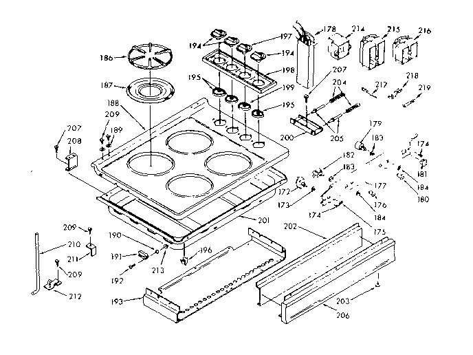 CONTROL PANEL AND MAIN TOP SECTION