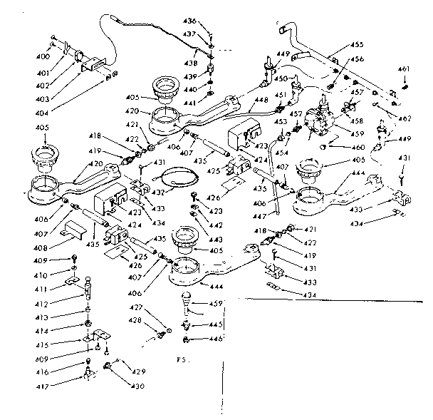 Surface unit burner section