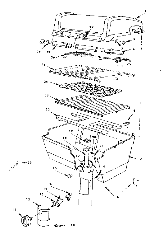 GRILL AND BURNER SECTION