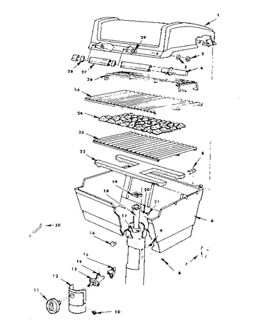 Grill and burner section