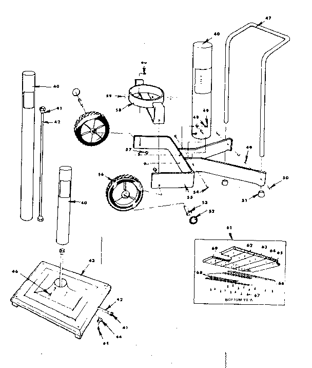 POST, PATIO BASE AND CARTS