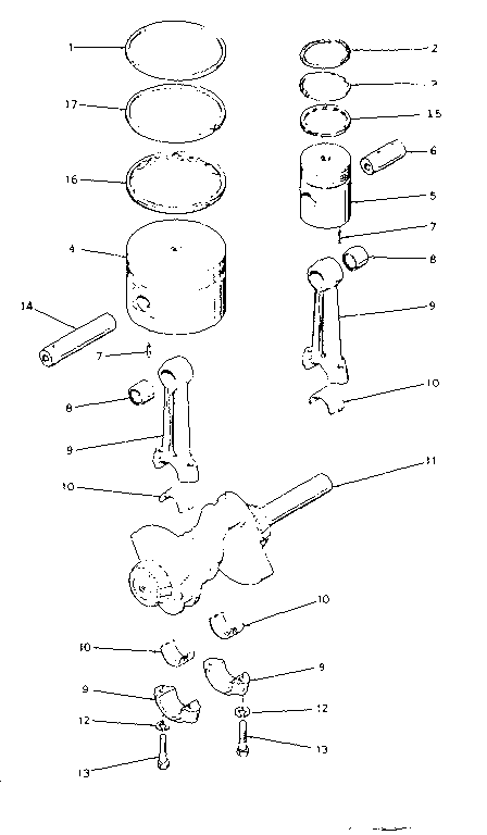 CONNECTING ROD, PISTON AND CRANKSHAFT ASSEMBLY