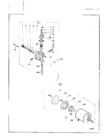 Motor, pump and burner head assy.