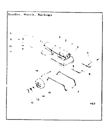 Handles, wheels, markings