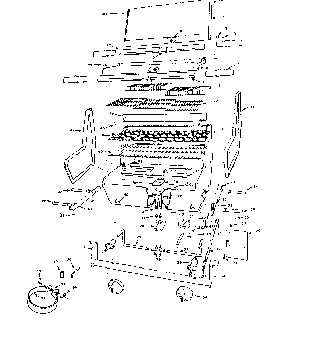 Grill and burner section