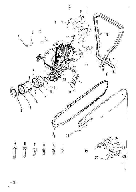 Engine / chain and guide bar
