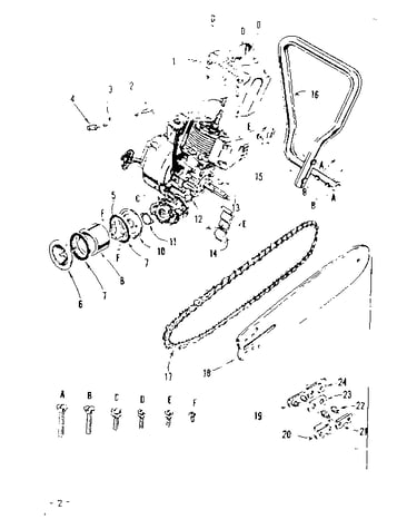 Engine / chain and guide bar