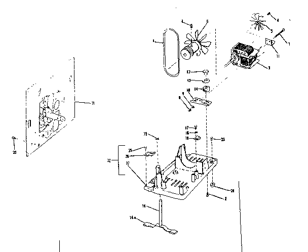 Projector base and motor