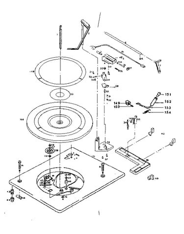 Record changer c129r2 parts above baseplate